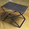 Global Views Accents Folding Stool-Brown Leather