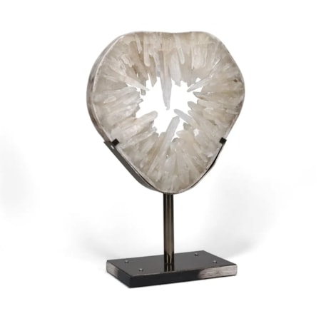 Quartz Slice On Stand Table Sculpture