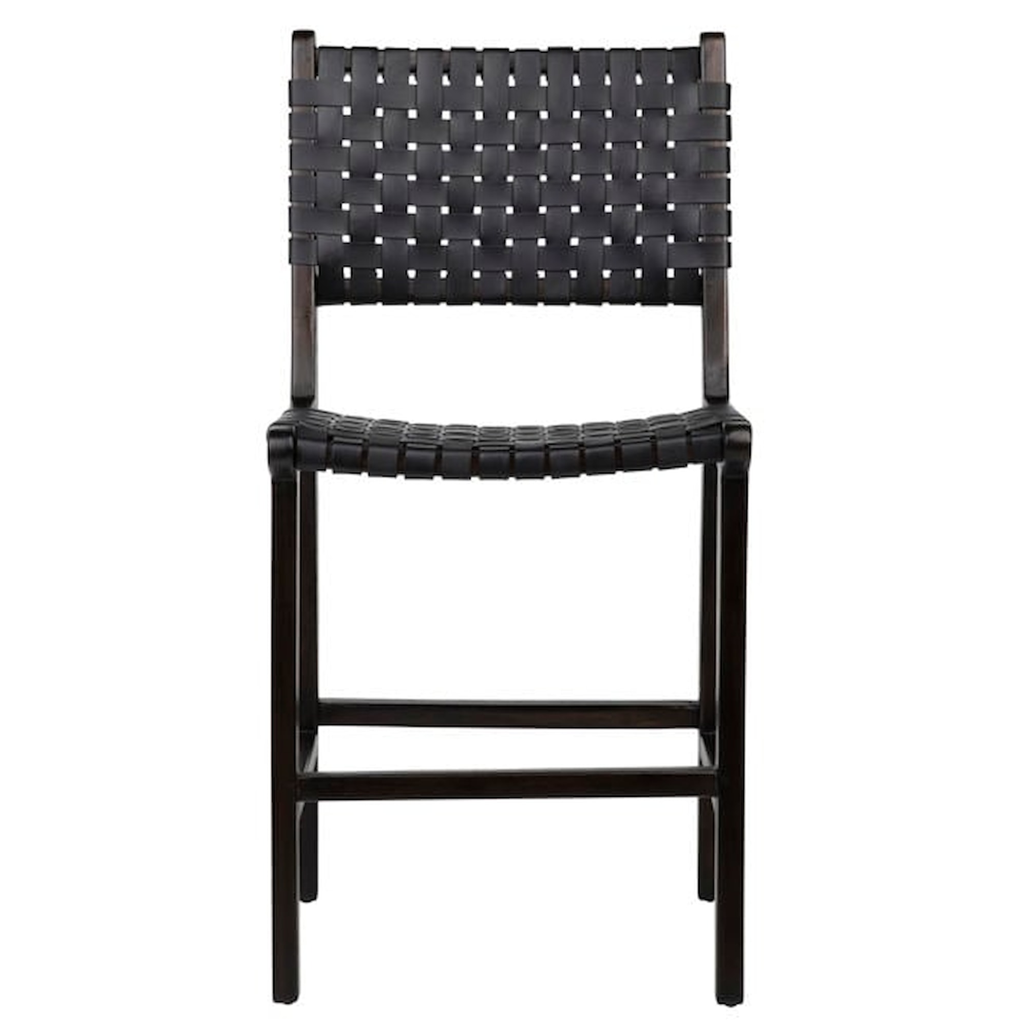 Dovetail Furniture Dale DOV25003ACSB Dale Counter Stool Black Leather