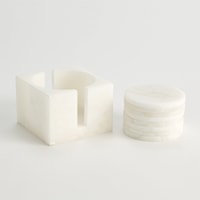 S/8 Alabaster Coasters w/Holder