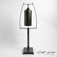 SPRING TOP BELL SCULPTURE- NATURAL IRON