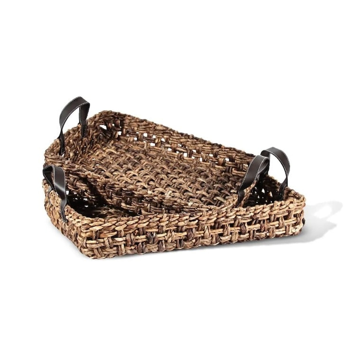 Ibolili Baskets and Sets PLAID BANANA LEAF WEAVE TARY-RECT, S/2