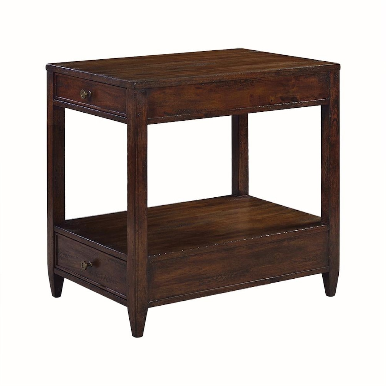 Oliver Home Furnishings End/ Side Tables NARROW, 2 DRAWER SIDE TABLE- COUNTRY