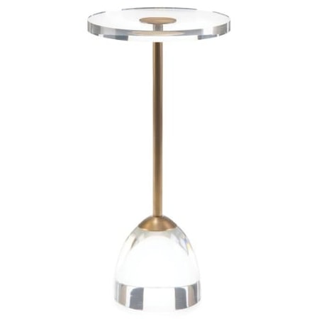 BRASS AND ACRYLIC MARTINI SIDE TABLE