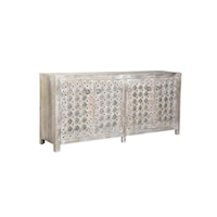 ALTA 4DR DIAMOND CARVING SIDEBOARD BLEACHED WHITE