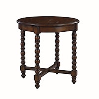 ROUND OGEE TOP, TURNED LEG SIDE TABLE