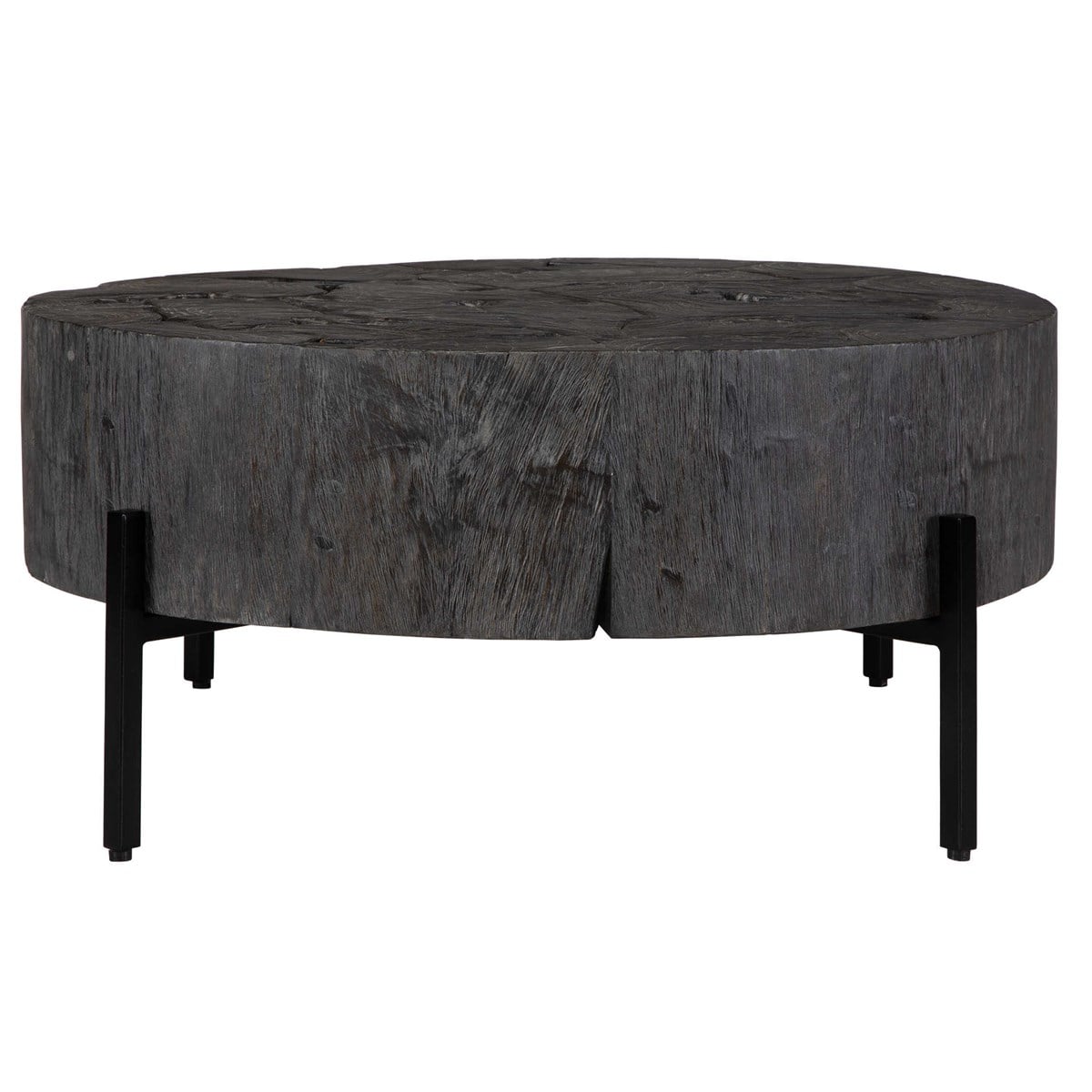 Uttermost Driftwood 22876 Rustic Glass Top Coffee Table with