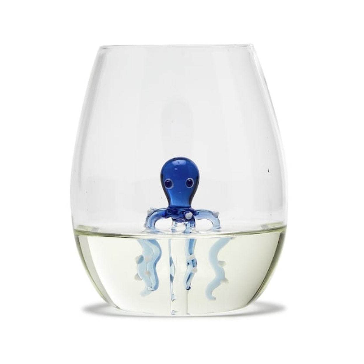 Two's Company Coastal Octopus Icon Stemless Wine Glass