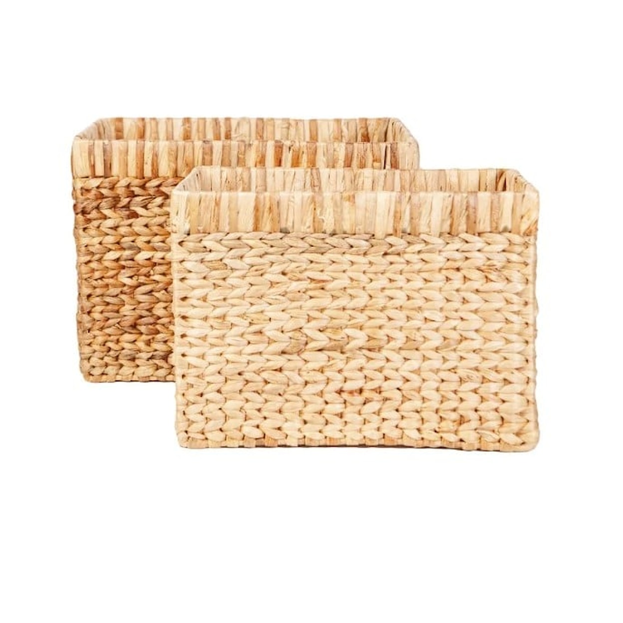 Ibolili Baskets and Sets WOVEN WATER HYACINTH BASKET, RECT- S/2