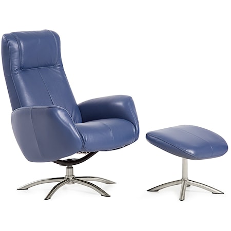 Contemporary Reclining Chair and Ottoman