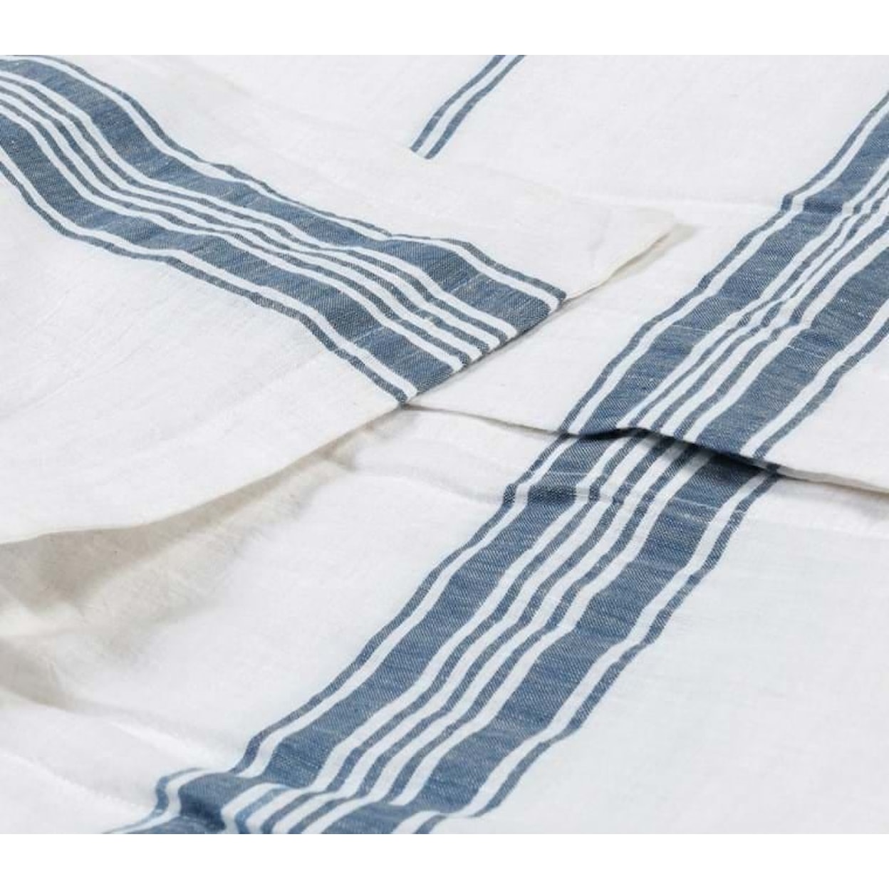 Classic Home Bedding Jayson Blue Stripe Linen Cashmere King Duvet
