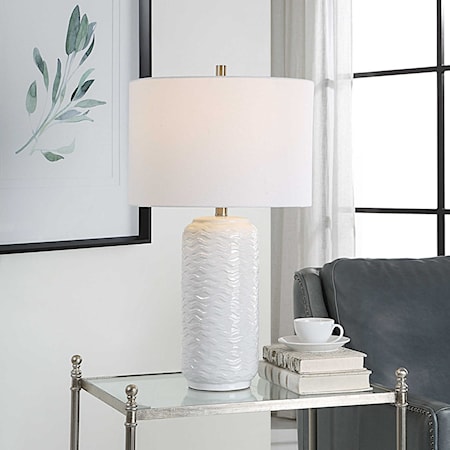 WAVY TABLE LAMP, WHITE