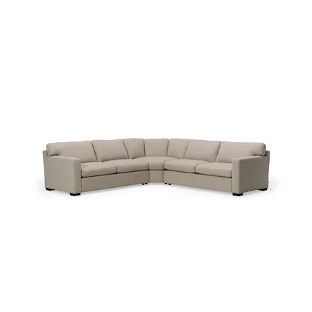 Madison Track Arm 3 Piece Sectional in Catrin Linen Fabric