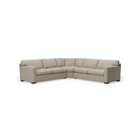 Madison Track Arm 3 Piece Sectional in Catrin Linen Fabric