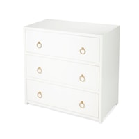 White Three Drawer Chest