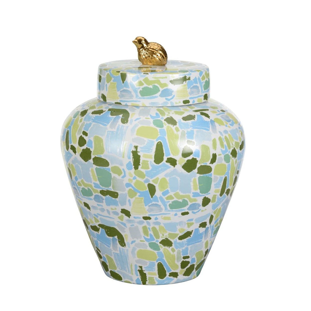 Chelsea House Elaine Burge Lumberton Jar With Lid - Blue/Green