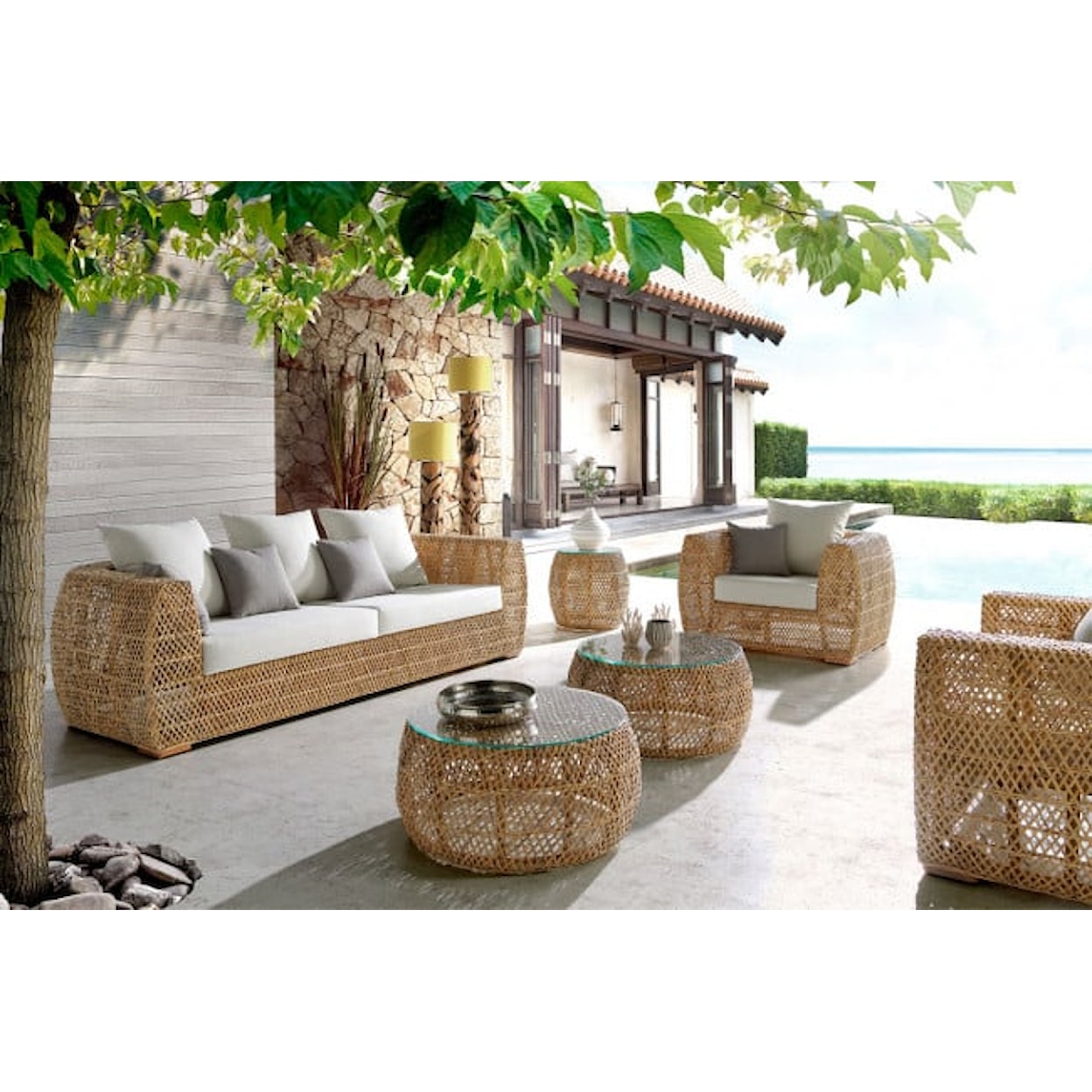 Pelican Reef Sumatra Sumatra 5 PC Seating Set w/beige cushions