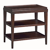 RECTANGLE SIDE TABLE W/ LIP TOP-CHOCOLATE