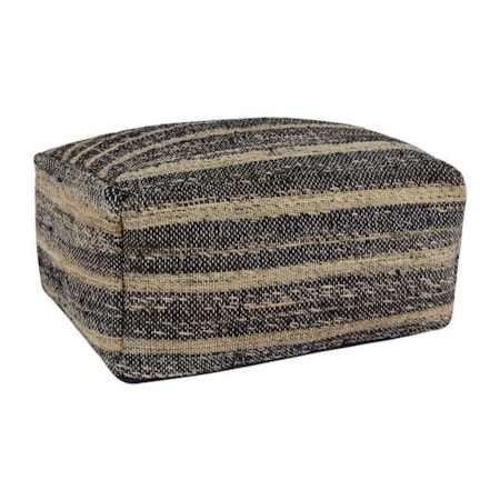 ZANE BLACK/NATURAL POUF