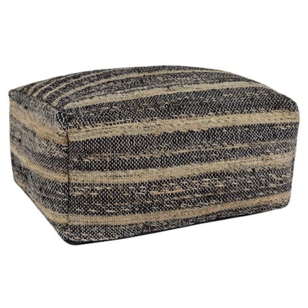 ZANE BLACK/NATURAL POUF