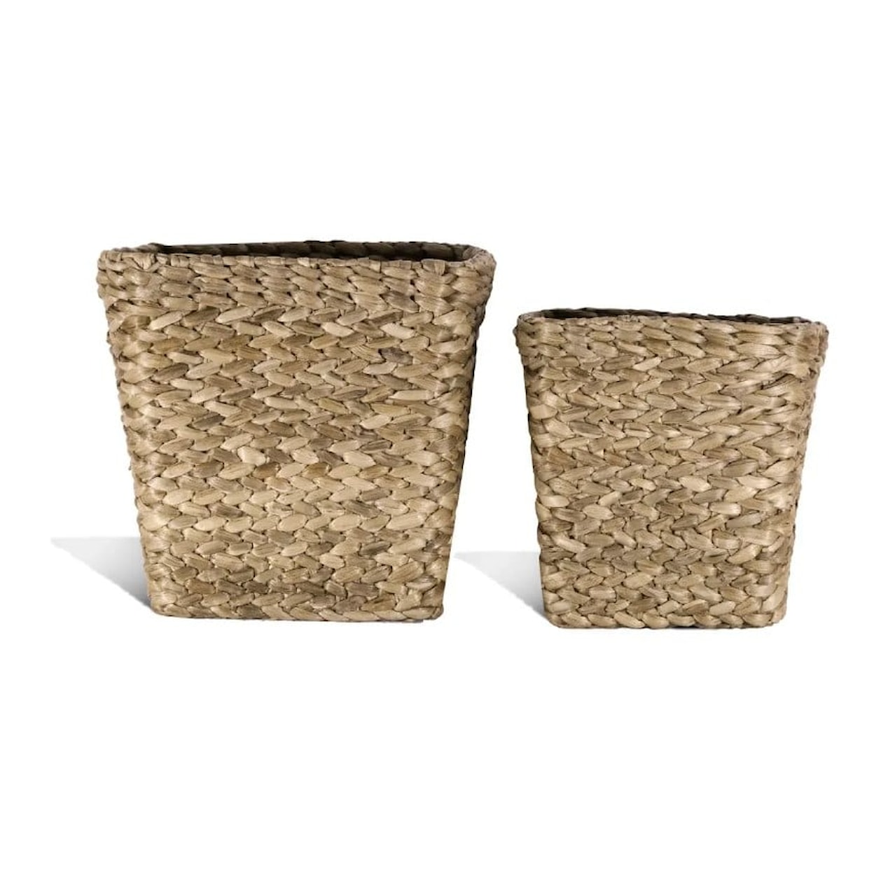 Ibolili Baskets and Sets ELEMENTAL WATER HYACINTH WASTE BIN, SQ- S/2