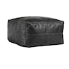 Classic Home Floor Cushions LEATHER DEXTER ONYX POUF