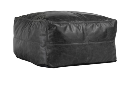 LEATHER DEXTER ONYX POUF