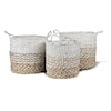 Ibolili Baskets and Sets BANANA LEAF DOUGAL TALL BASKET, RND- S/3