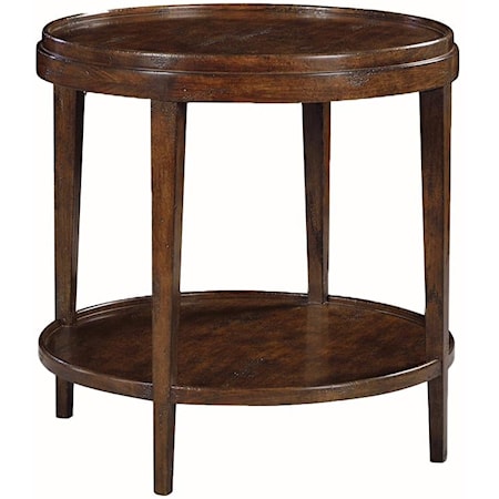 ROUND END TABLE W/ LIP TOP- COUNTRY