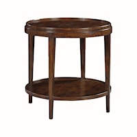 ROUND END TABLE W/ LIP TOP- COUNTRY