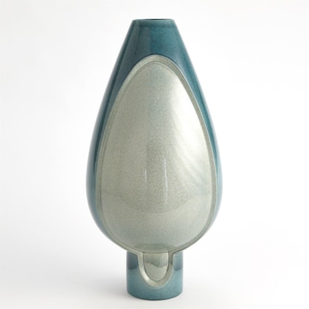 Two Tone Pod Vase-Azure-Tall