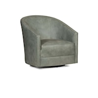 AGUILAR ACCENT CHAIR - SWIVEL LANDSCAPE LEATHER, FROZEN VALLEY