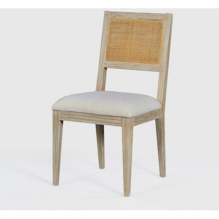 CANE BACK DINING CHAIR- WEATHERED