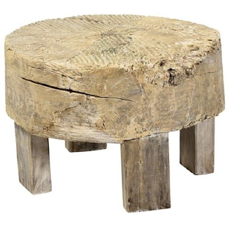 ALTA WHEEL END TABLE BLEACHED WHITE SMALL