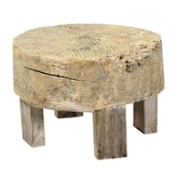 ALTA WHEEL END TABLE BLEACHED WHITE SMALL