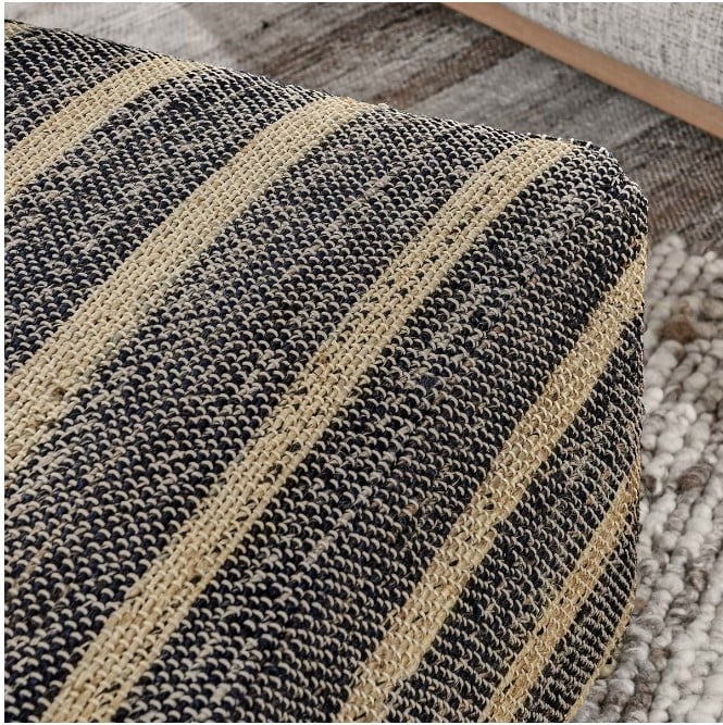 Classic Home Floor Cushions ZANE BLACK/NATURAL POUF