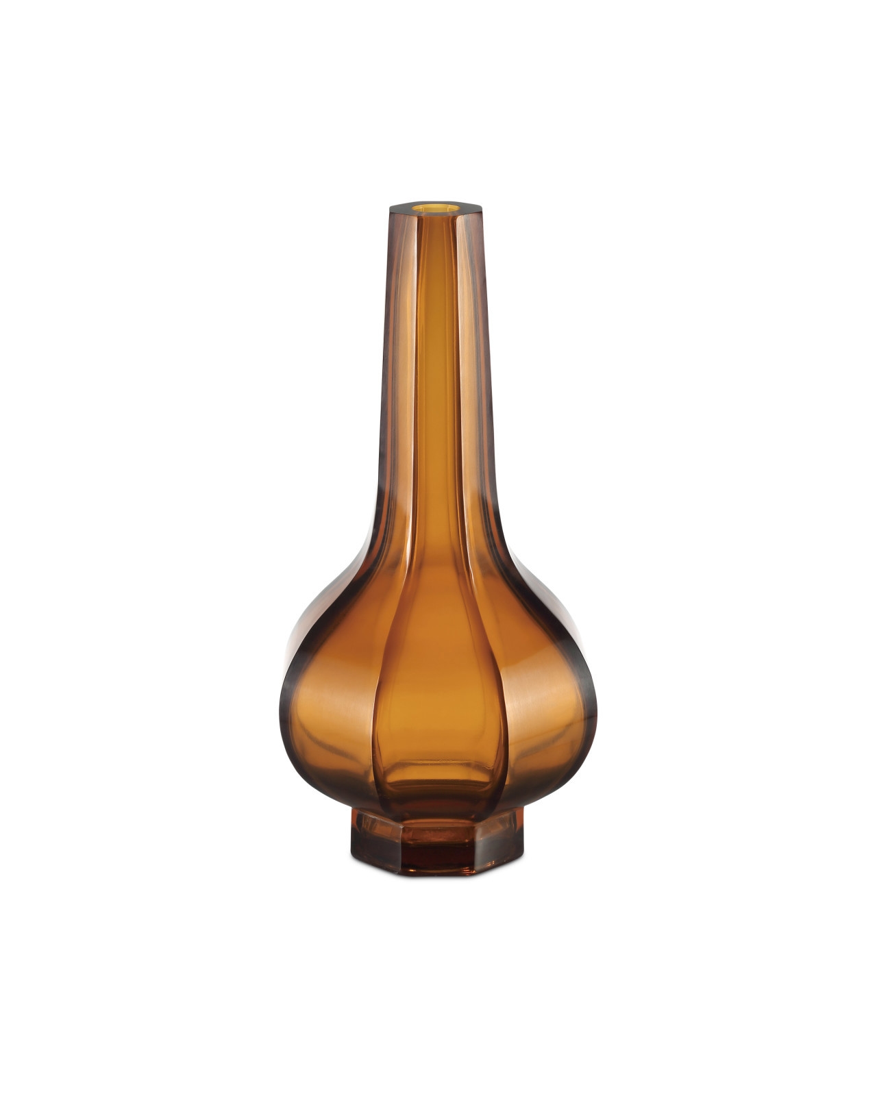Amber & Gold Peking Stem Vase