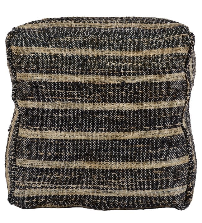 Classic Home Floor Cushions ZANE BLACK/NATURAL POUF
