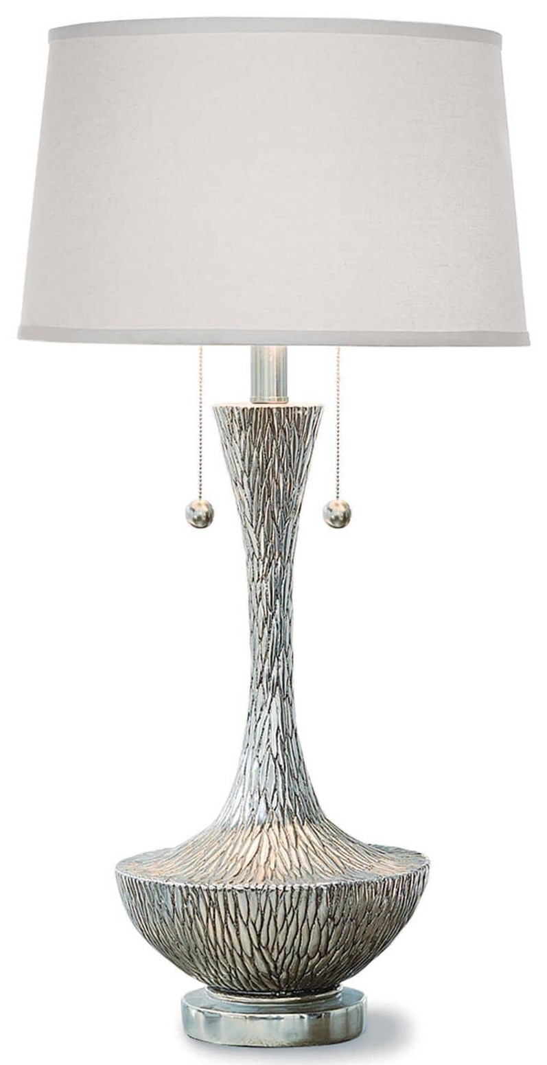 regina andrew design embossed silver vessel table lamp