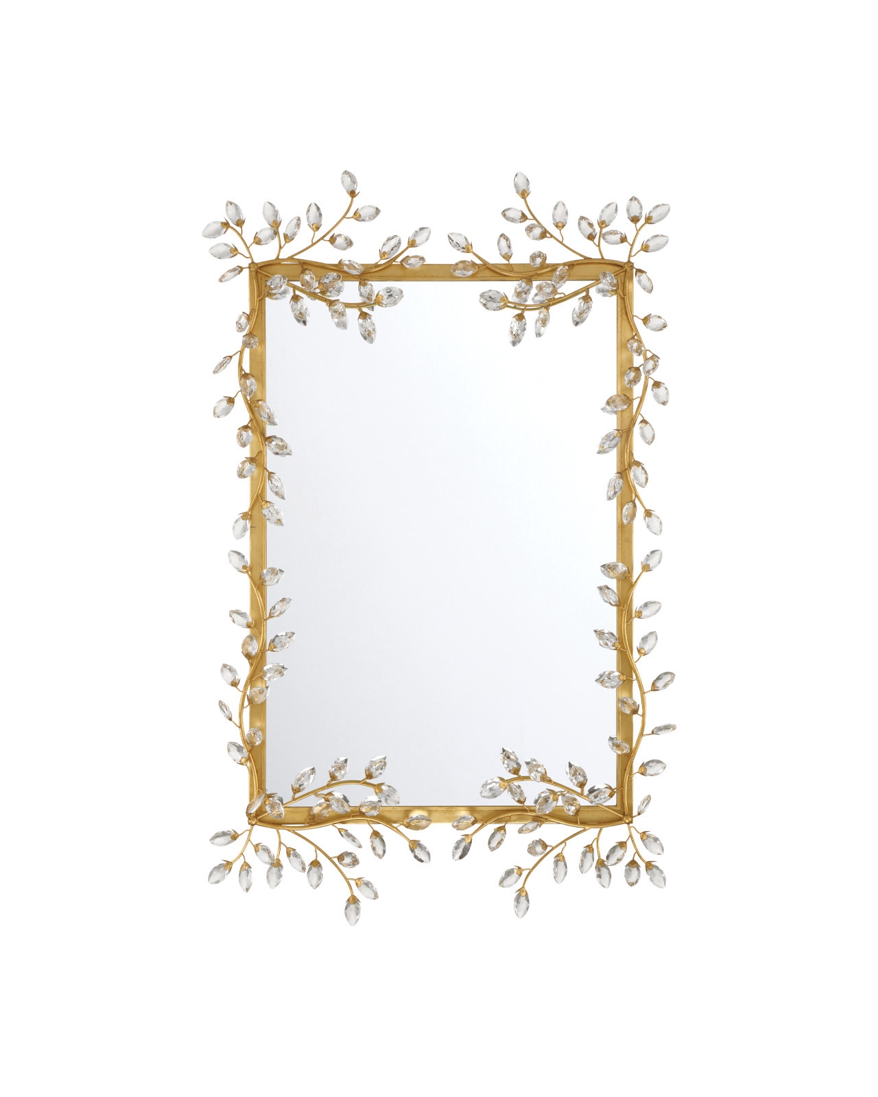 Forget-Me-Not Gold Rectangular Mirror