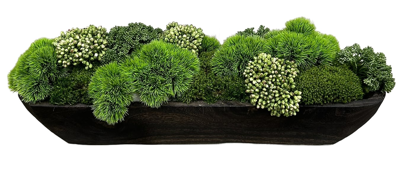 SEDUM/MOSS TROUGH 28"