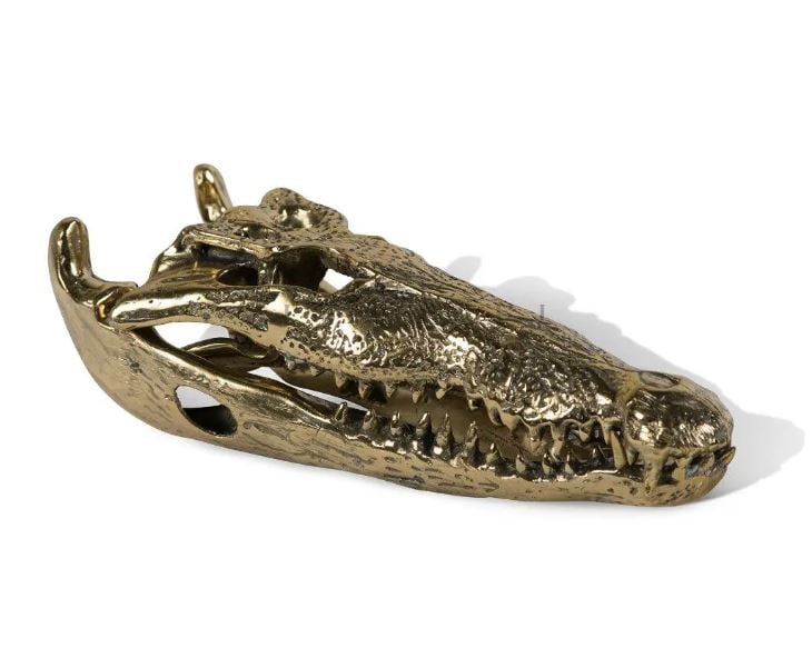 ALLIGATOR SKULL - BRASS