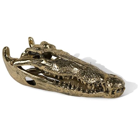 ALLIGATOR SKULL - BRASS