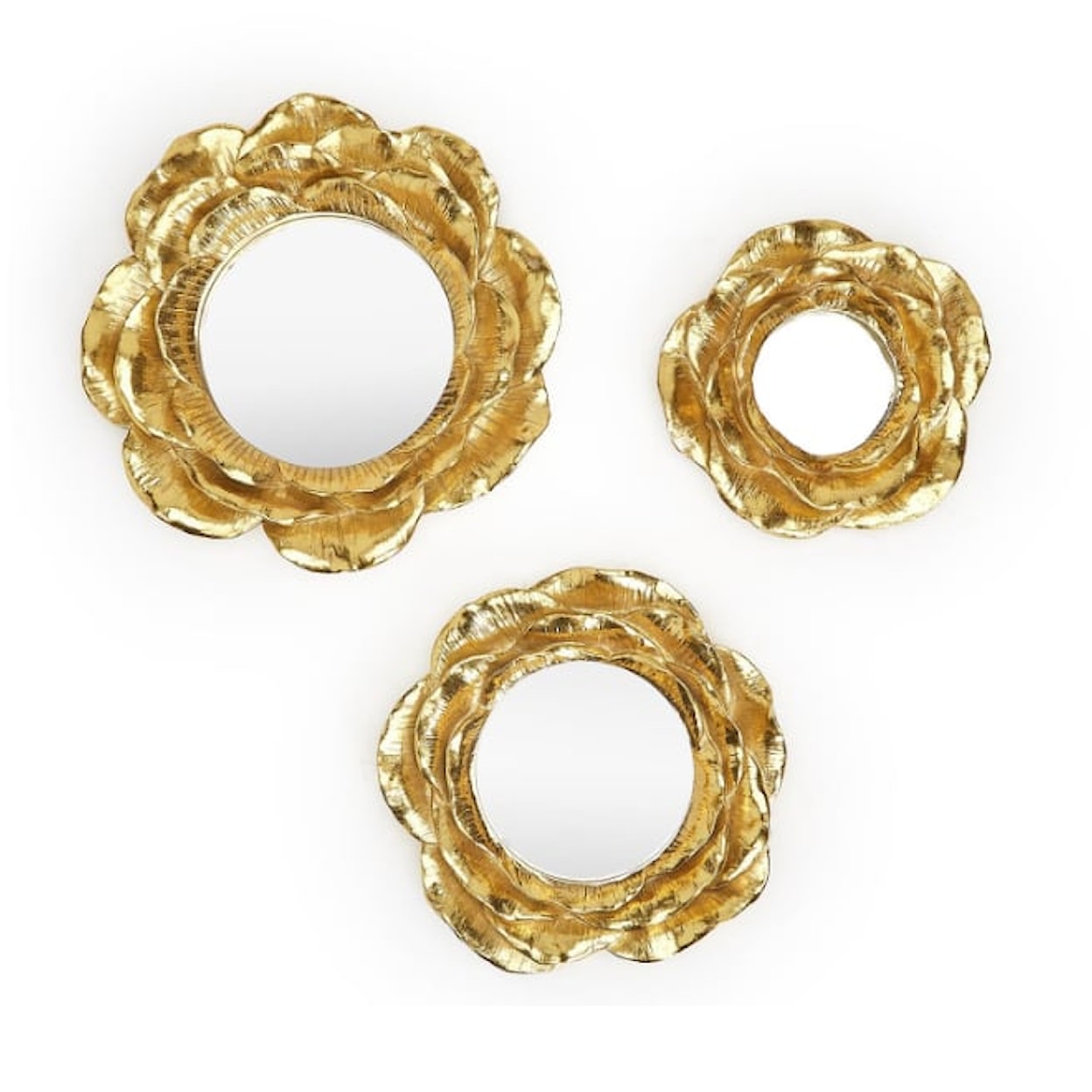 Two's Company Pretty Please Golden Fleur Set of 3 Sculpted Wall Decor