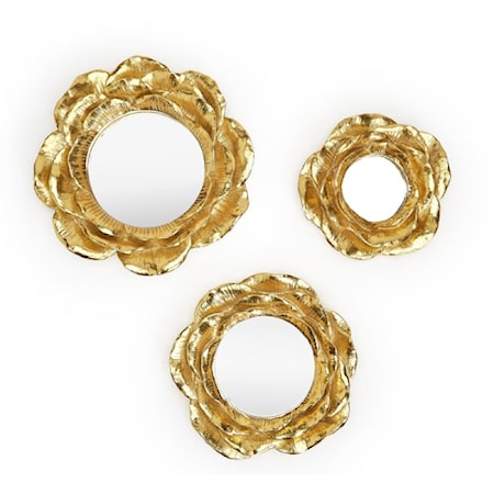 Golden Fleur Set of 3 Sculpted Wall Decor