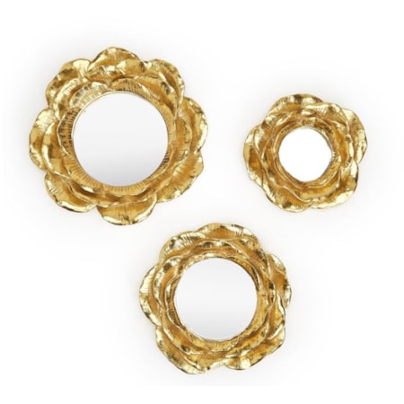 Golden Fleur Set of 3 Sculpted Wall Decor
