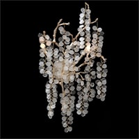 Shiro-Noda Two-Light Dramatic Glass Cluster Wall Sconce