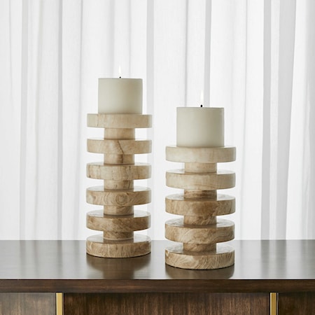 EMORA PILLAR CANDLEHOLDERS, S/2