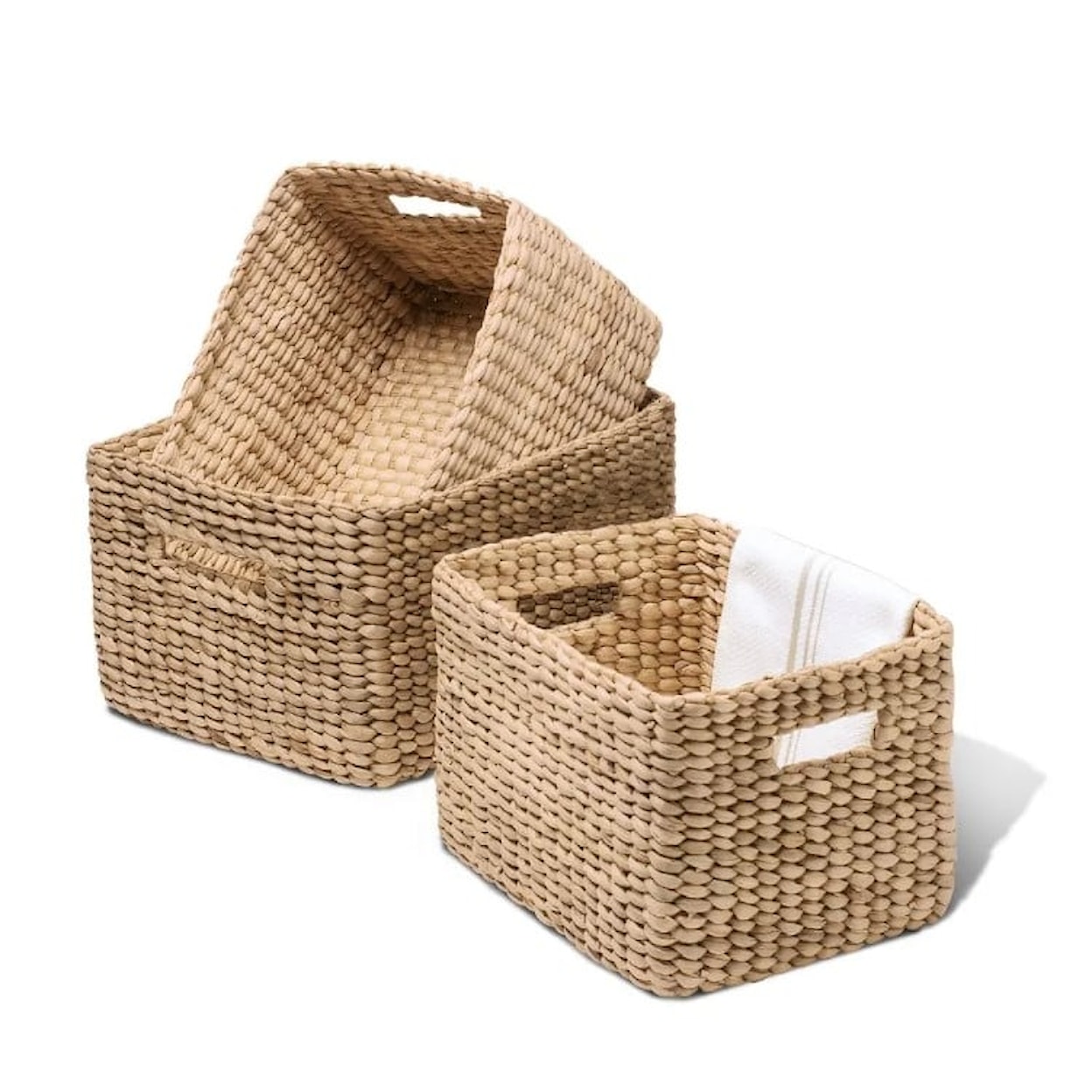 Ibolili Baskets and Sets ELEMENTAL WATER HYACINTH BASKET, RECT- S/3