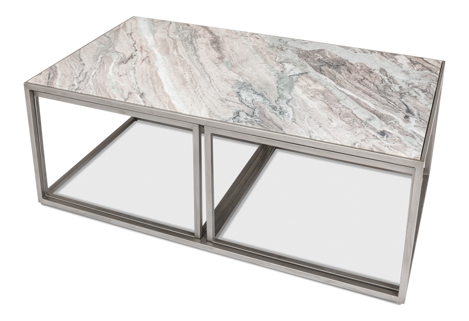 Sarreid Ltd Occasional Tables  Set/3 Nesting Tables-Marble